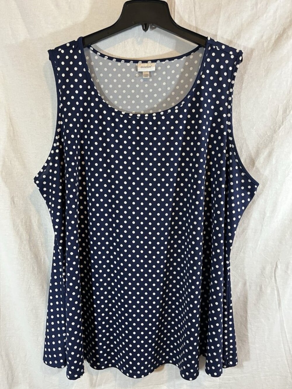 Avenue Women’s 26/28 Blue Polka Dot Sleeveless Blouse
